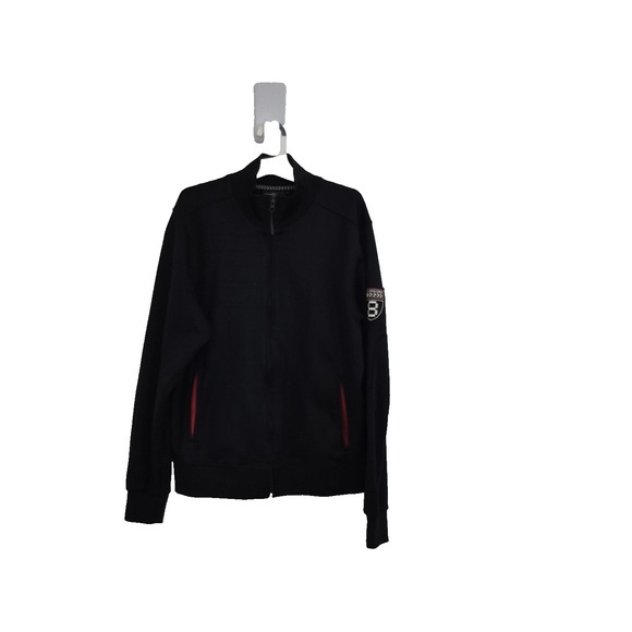 Mini Cooper Jacket Womens Large Black Long Sleeve Elbow Patches Pockets Full Zip